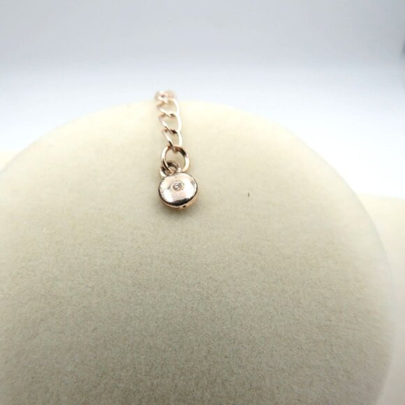 Lauren Conrad Necklace Rose Gold Tone Floral Bib Rhinestone 18" Adjustable Chain - Picture 7 of 8